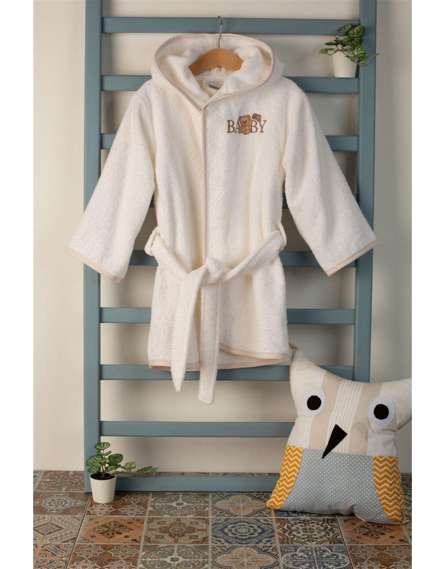 ΜΠΟΥΡΝΟΥΖΙ Με Κέντημα bebe Baby Bear 163 SIZE:04 Λευκό 100% Cotton