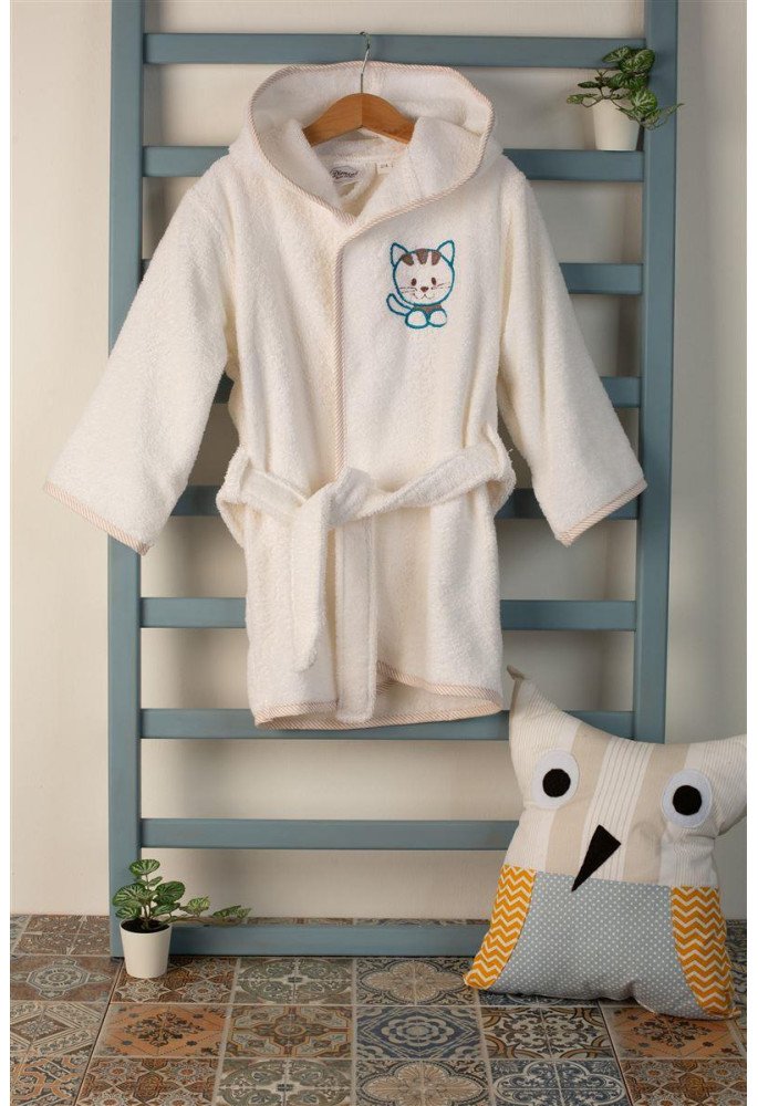 ΜΠΟΥΡΝΟΥΖΙ Με Κέντημα bebe Kitty 137 SIZE:02 Λευκό 100% Cotton