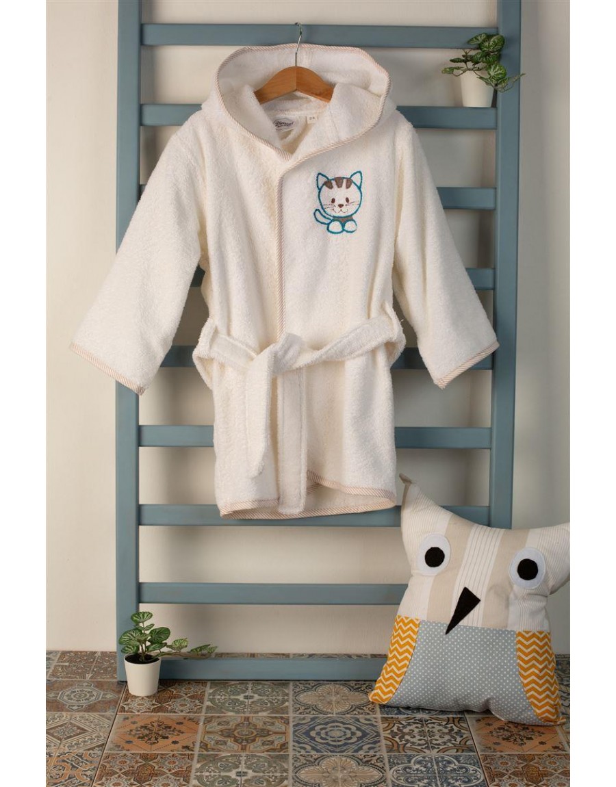 ΜΠΟΥΡΝΟΥΖΙ Με Κέντημα bebe Kitty 137 SIZE:02 Λευκό 100% Cotton