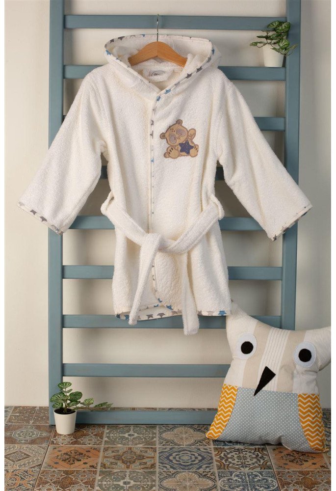 ΜΠΟΥΡΝΟΥΖΙ Με Κέντημα bebe Star Bear 152 SIZE:02 Λευκό 100% Cotton