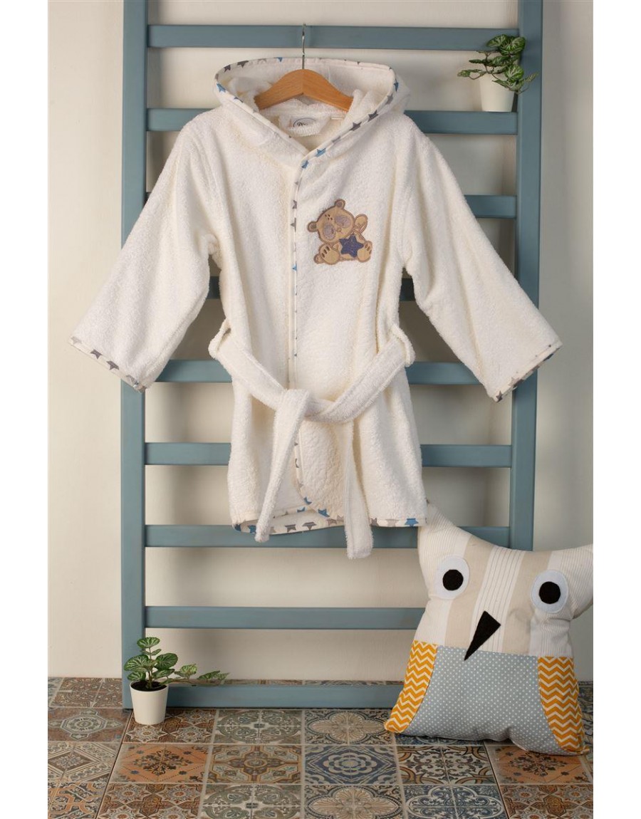 ΜΠΟΥΡΝΟΥΖΙ Με Κέντημα bebe Star Bear 152 SIZE:02 Λευκό 100% Cotton