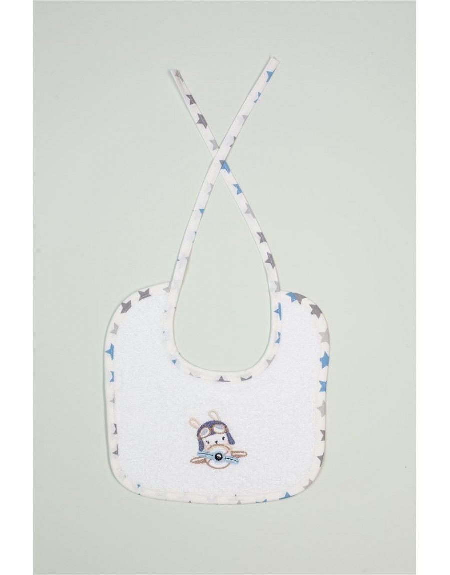 ΣΑΛΙΑΡΑ Με Κέντημα bebe Airplane 157 25X25 Λευκό 100% Cotton