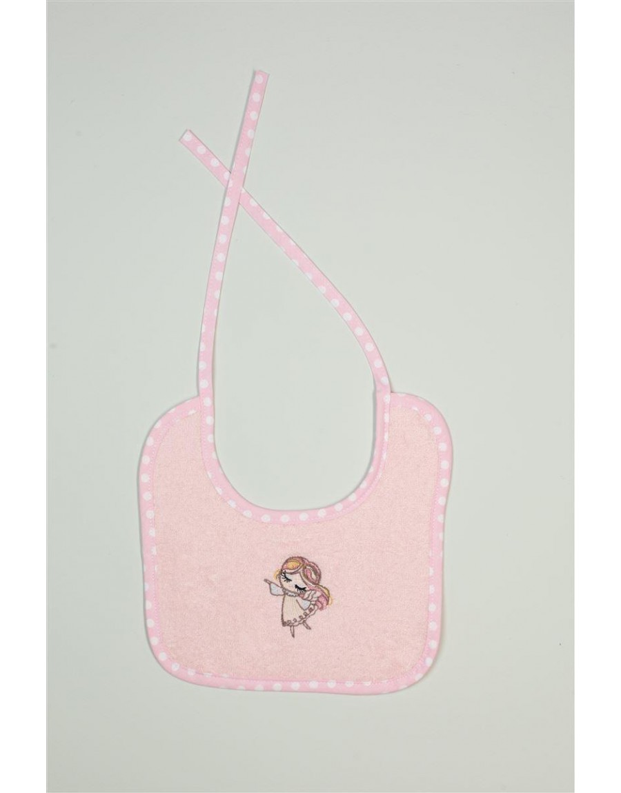 ΣΑΛΙΑΡΑ Με Κέντημα bebe Little Angel 141 25X25 Ροζ 100% Cotton