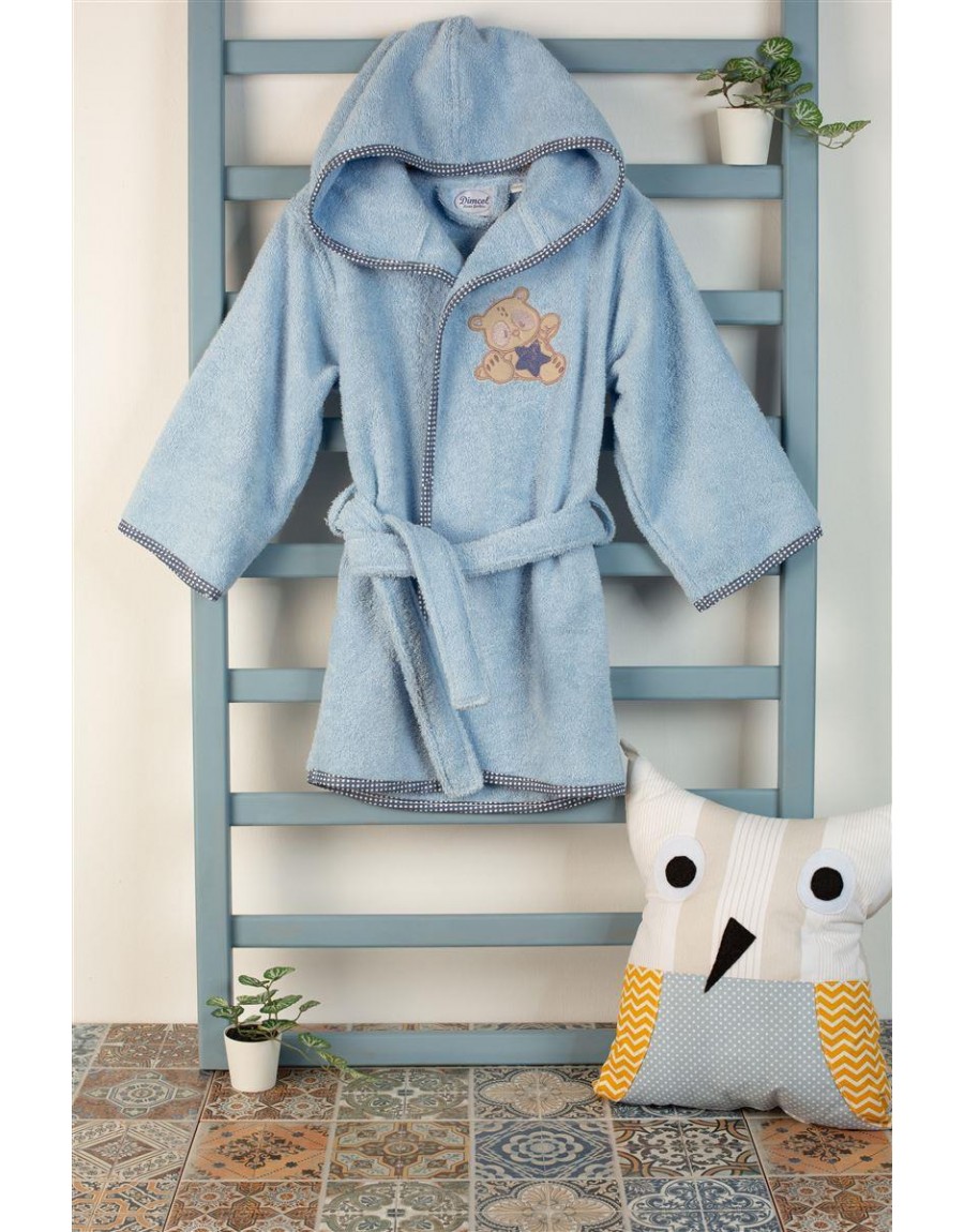 ΜΠΟΥΡΝΟΥΖΙ Με Κέντημα bebe Star Bear 151 SIZE:02 Σιελ 100% Cotton