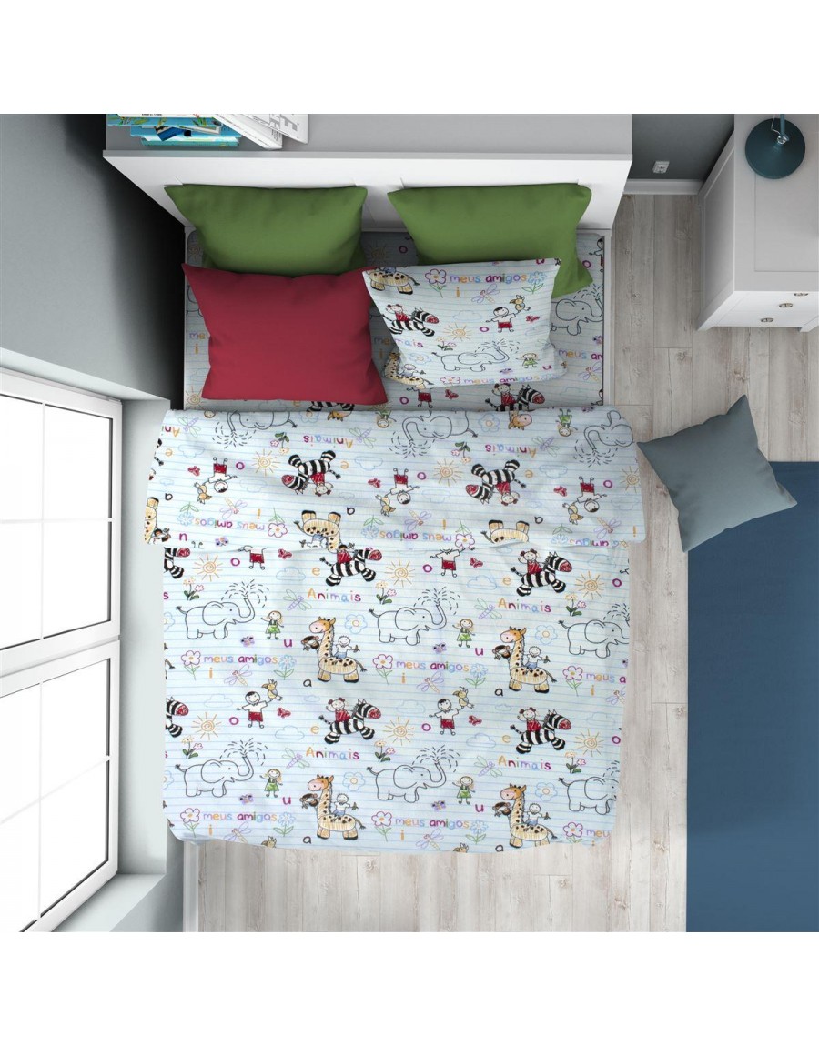 ΠΑΠΛΩΜΑΤΟΘΗΚΗ ΕΜΠΡΙΜΕ kids Africa 144 160X240 Sky Blue 100% Cotton Flannel