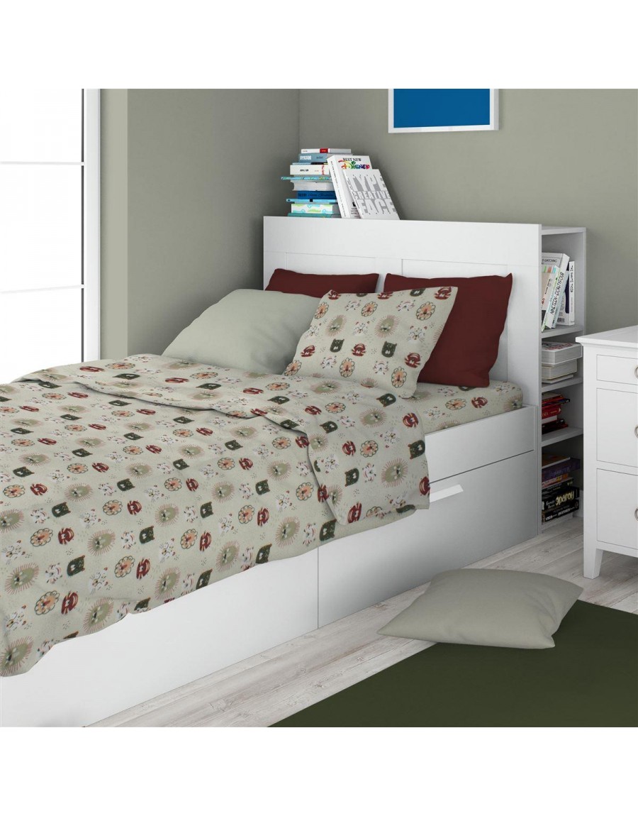 ΣΕΝΤΟΝΙΑ ΕΜΠΡΙΜΕ ΣΕΤ 3 τεμ kids Big Cats 27 160X240 Light Olive 100% Cotton Flannel