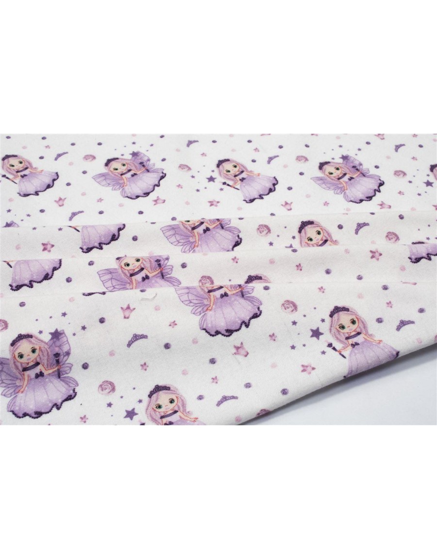 ΠΑΝΑ ΦΑΝΕΛΑ bebe Fairy 86 80X80 White-Lilac 100% Cotton Flannel