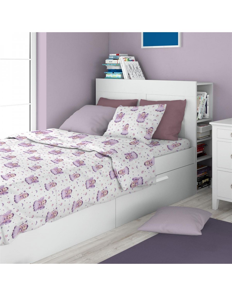 ΣΕΝΤΟΝΙΑ ΕΜΠΡΙΜΕ ΣΕΤ 3 τεμ kids Fairy 86 160X240 White-Lilac 100% Cotton Flannel