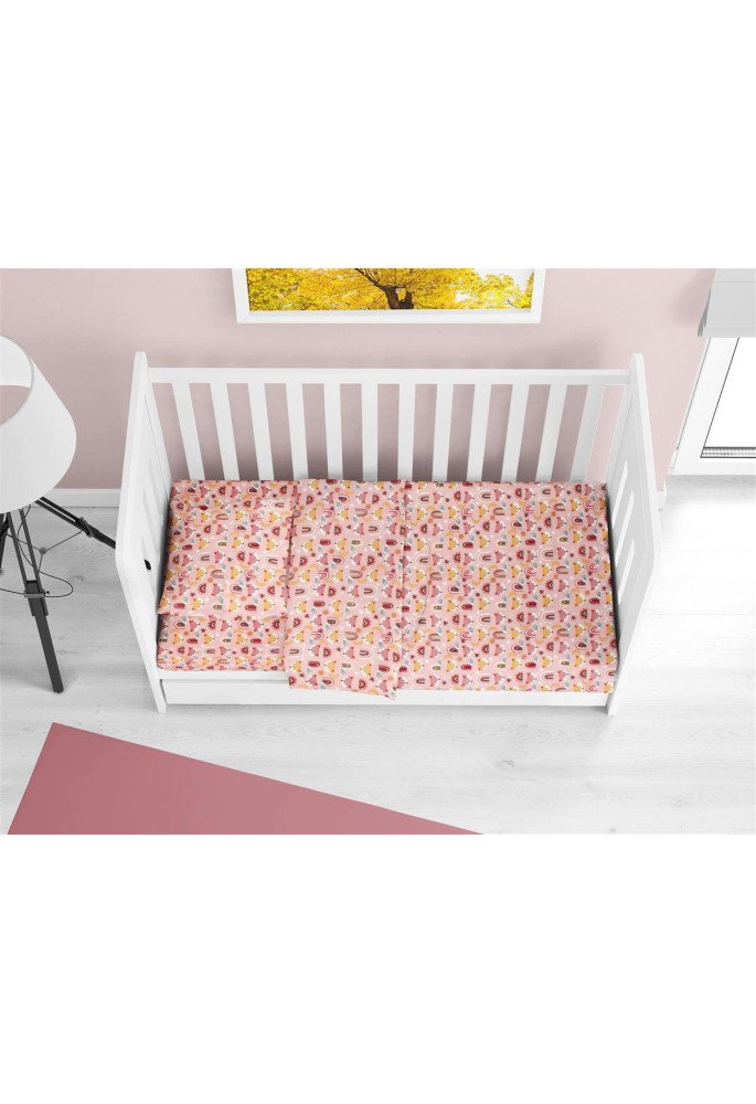 ΚΑΤΩΣΕΝΤΟΝΟ ΜΕ ΛΑΣΤΙΧΟ bebe Fox 52 0,70X1,40X0,15 Coral 100% Cotton Flannel