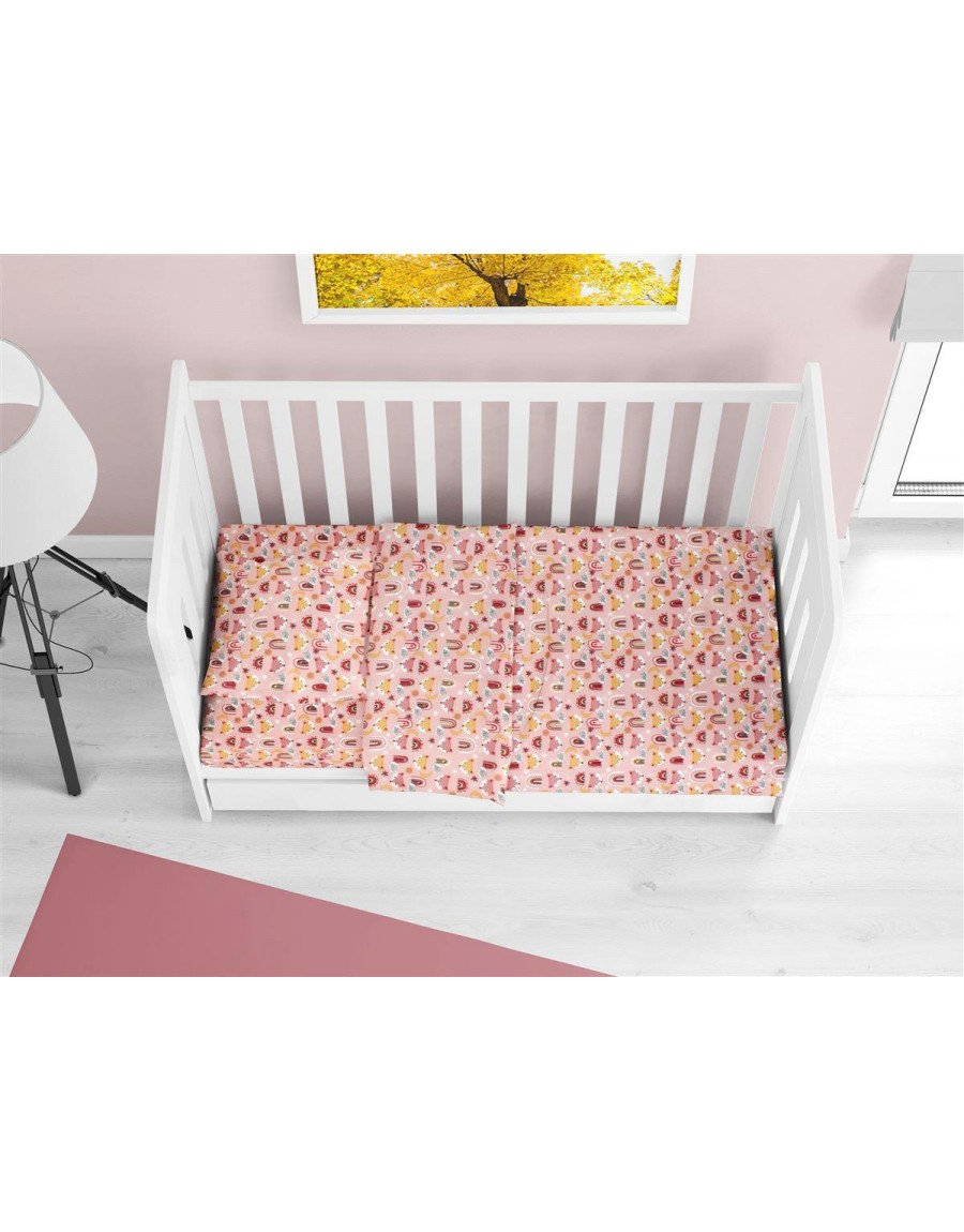 ΚΑΤΩΣΕΝΤΟΝΟ ΜΕ ΛΑΣΤΙΧΟ bebe Fox 52 0,70X1,40X0,15 Coral 100% Cotton Flannel