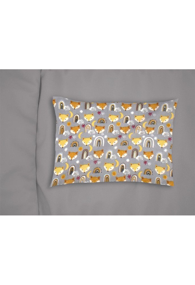 ΜΑΞΙΛΑΡΟΘΗΚΗ ΕΜΠΡΙΜΕ bebe Fox 53 35X45 Grey 100% Cotton Flannel