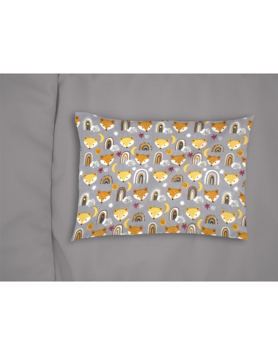 ΜΑΞΙΛΑΡΟΘΗΚΗ ΕΜΠΡΙΜΕ bebe Fox 53 35X45 Grey 100% Cotton Flannel