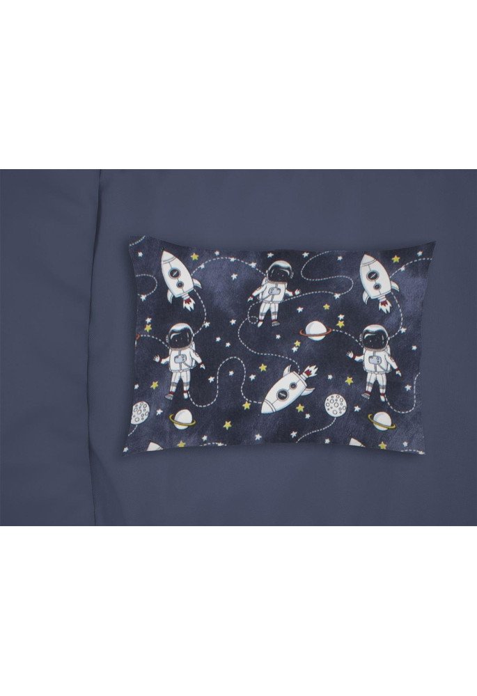 ΜΑΞΙΛΑΡΟΘΗΚΗ ΕΜΠΡΙΜΕ kids Galaxy Travel 90 50X70 Blue 100% Cotton Flannel