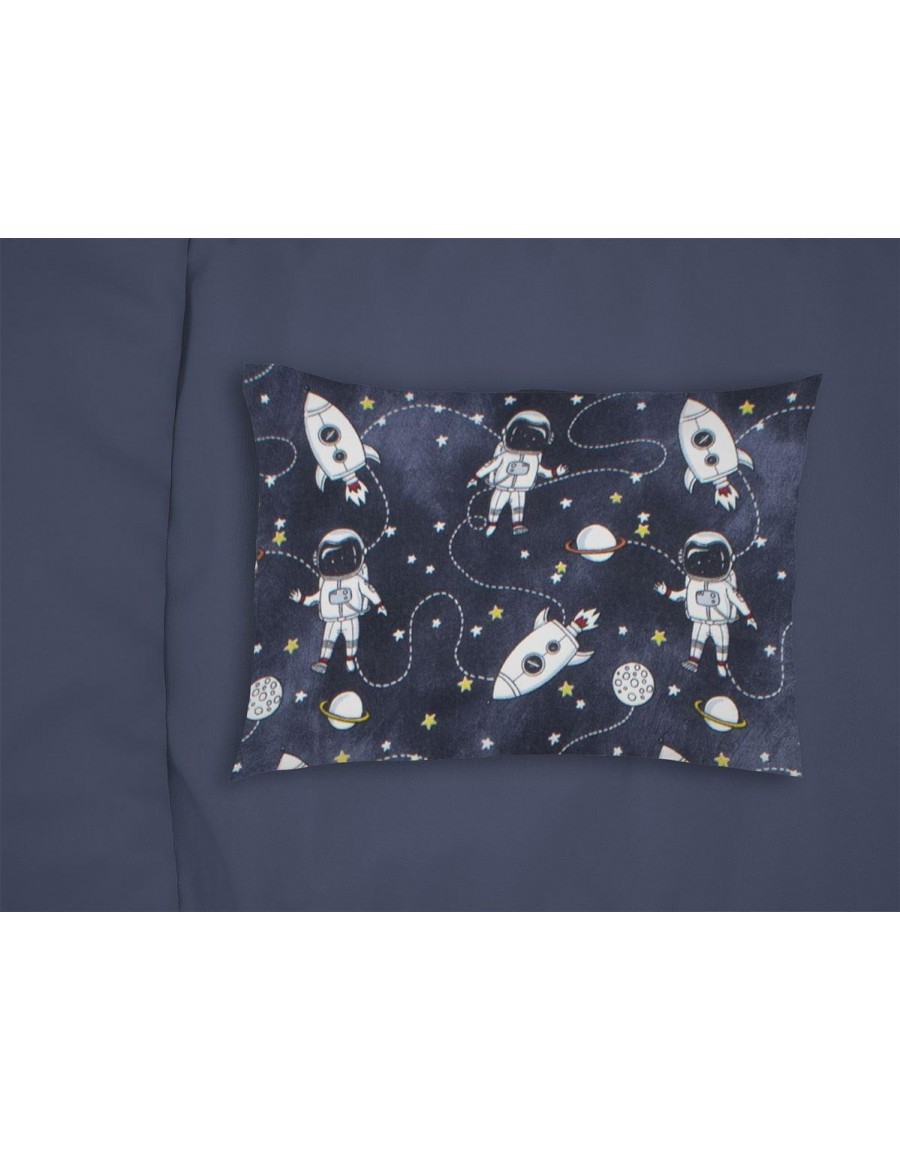 ΜΑΞΙΛΑΡΟΘΗΚΗ ΕΜΠΡΙΜΕ kids Galaxy Travel 90 50X70 Blue 100% Cotton Flannel