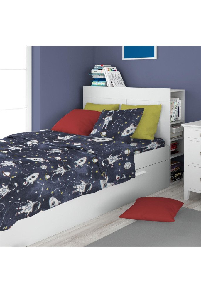 ΣΕΝΤΟΝΙΑ ΕΜΠΡΙΜΕ ΣΕΤ 3 τεμ kids Galaxy Travel 90 160X240 Blue 100% Cotton Flannel