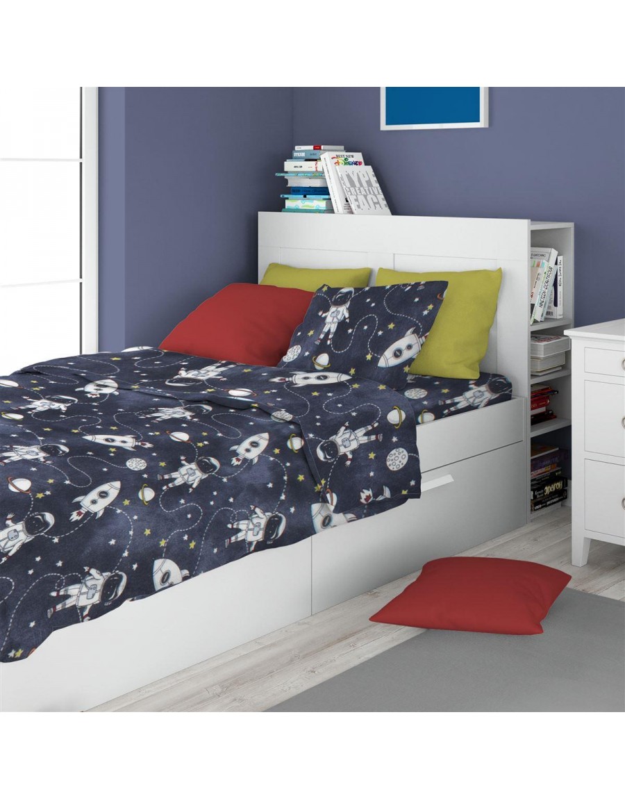 ΣΕΝΤΟΝΙΑ ΕΜΠΡΙΜΕ ΣΕΤ 3 τεμ kids Galaxy Travel 90 160X240 Blue 100% Cotton Flannel