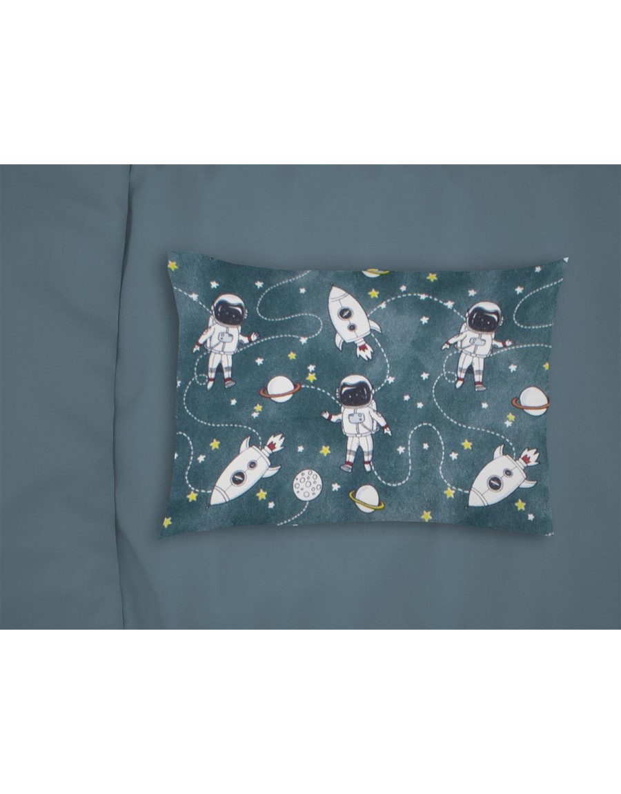 ΜΑΞΙΛΑΡΟΘΗΚΗ ΕΜΠΡΙΜΕ bebe Galaxy Travel 91 35X45 Petrol 100% Cotton Flannel