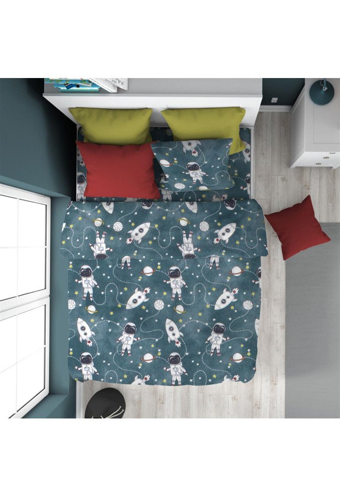 ΠΑΠΛΩΜΑΤΟΘΗΚΗ ΕΜΠΡΙΜΕ kids Galaxy Travel 91 160X240 Petrol 100% Cotton Flannel