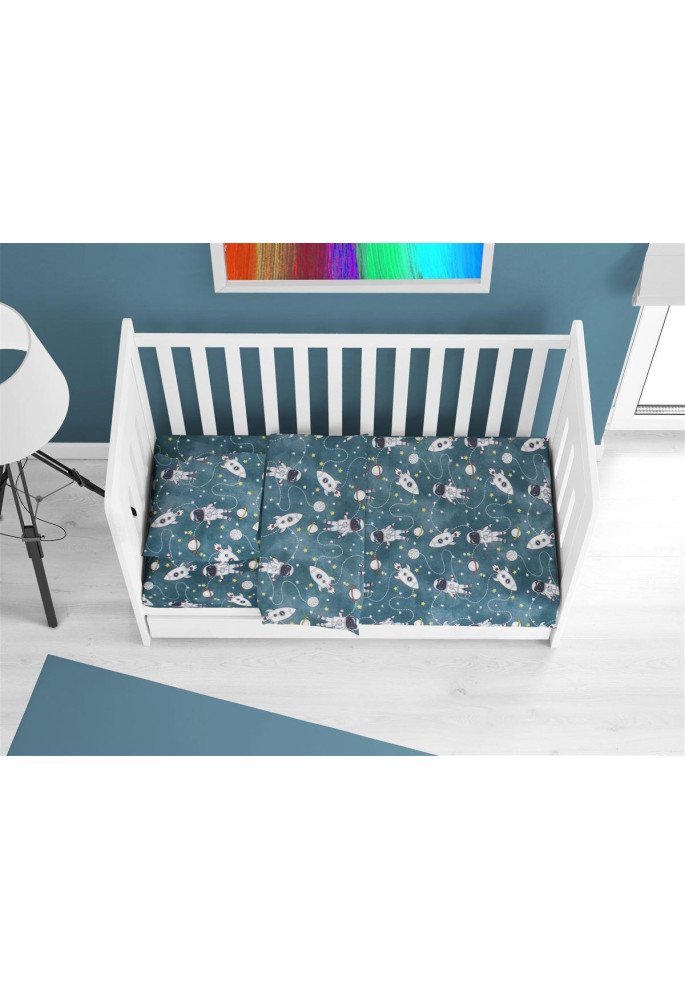 ΣΕΝΤΟΝΙΑ ΕΜΠΡΙΜΕ ΣΕΤ 3 τεμ bebe Galaxy Travel 91 120X160 Petrol 100% Cotton Flannel