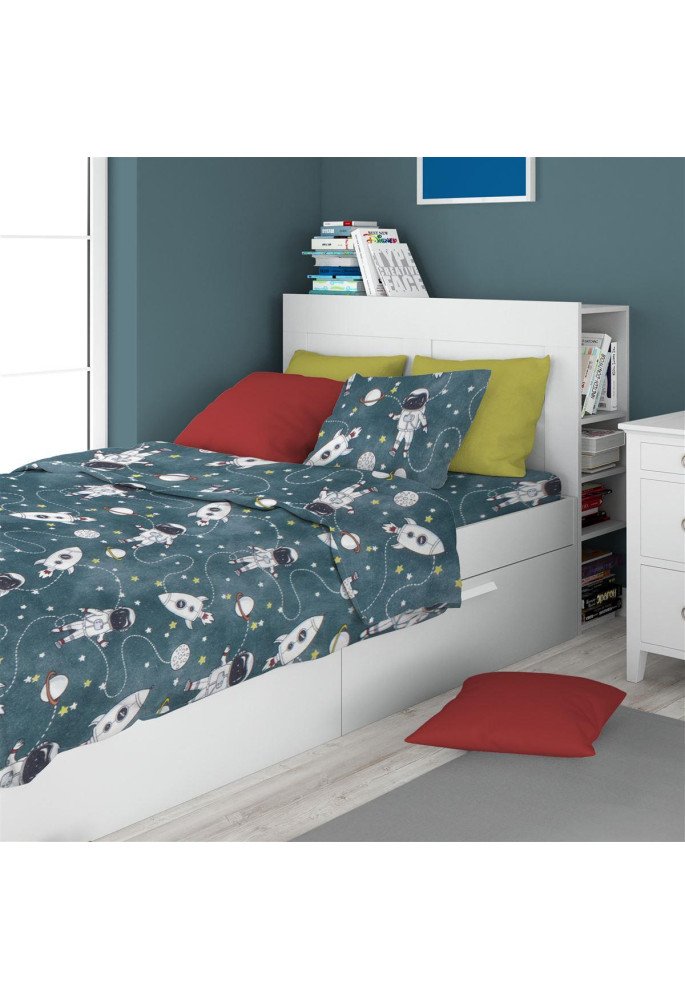 ΣΕΝΤΟΝΙΑ ΕΜΠΡΙΜΕ ΣΕΤ 3 τεμ kids Galaxy Travel 91 160X240 Petrol 100% Cotton Flannel