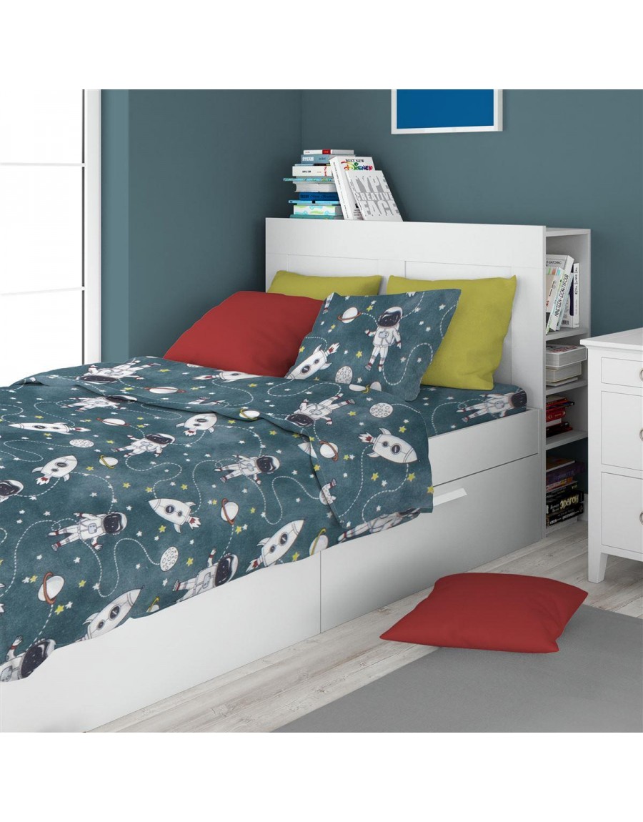 ΣΕΝΤΟΝΙΑ ΕΜΠΡΙΜΕ ΣΕΤ 3 τεμ kids Galaxy Travel 91 160X240 Petrol 100% Cotton Flannel