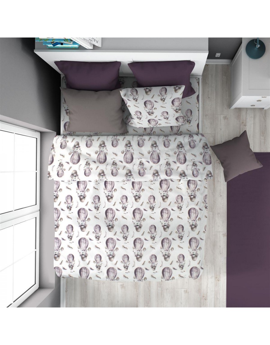 ΠΑΠΛΩΜΑΤΟΘΗΚΗ ΕΜΠΡΙΜΕ kids Hot Air Balloon 78 160X240 Lilac 100% Cotton Flannel