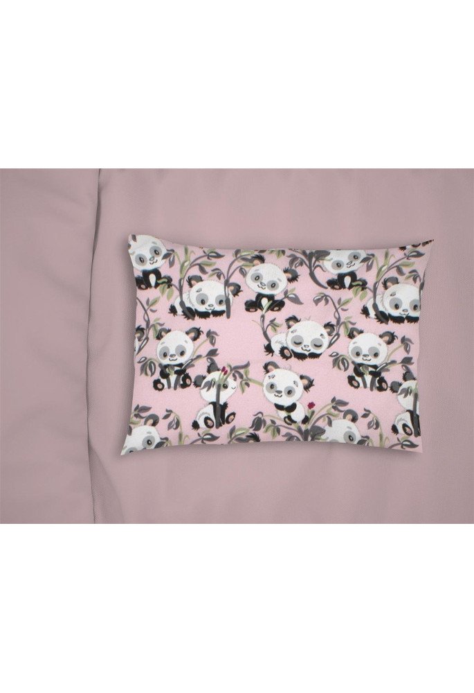 ΜΑΞΙΛΑΡΟΘΗΚΗ ΕΜΠΡΙΜΕ bebe Panda Bear 97 35X45 Pink 100% Cotton Flannel