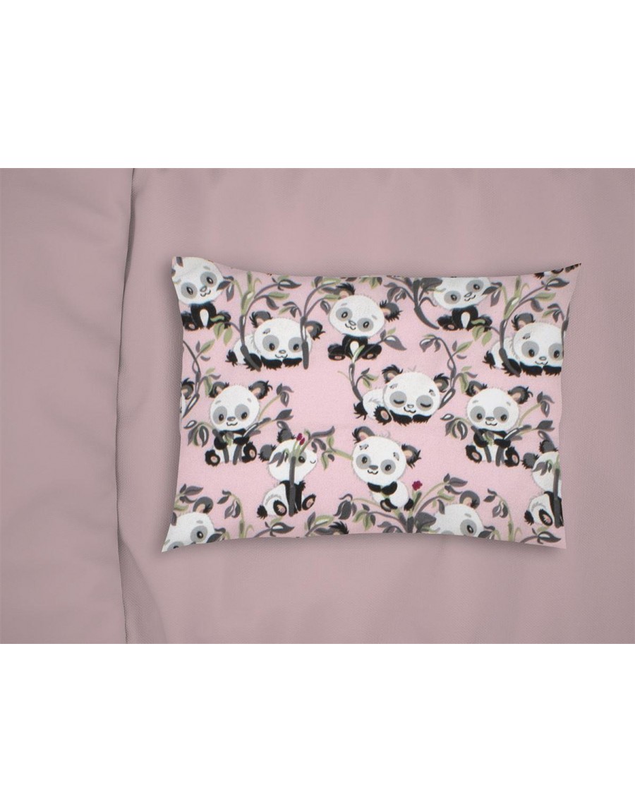 ΜΑΞΙΛΑΡΟΘΗΚΗ ΕΜΠΡΙΜΕ bebe Panda Bear 97 35X45 Pink 100% Cotton Flannel