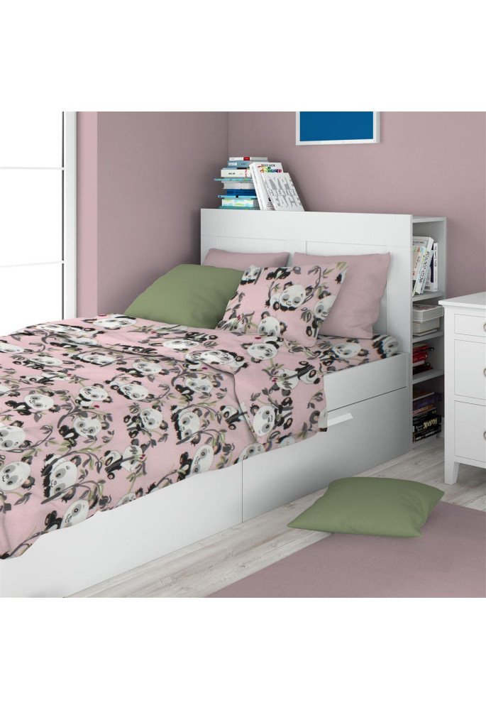 ΣΕΝΤΟΝΙΑ ΕΜΠΡΙΜΕ ΣΕΤ 3 τεμ kids Panda Bear 97 160X240 Pink 100% Cotton Flannel