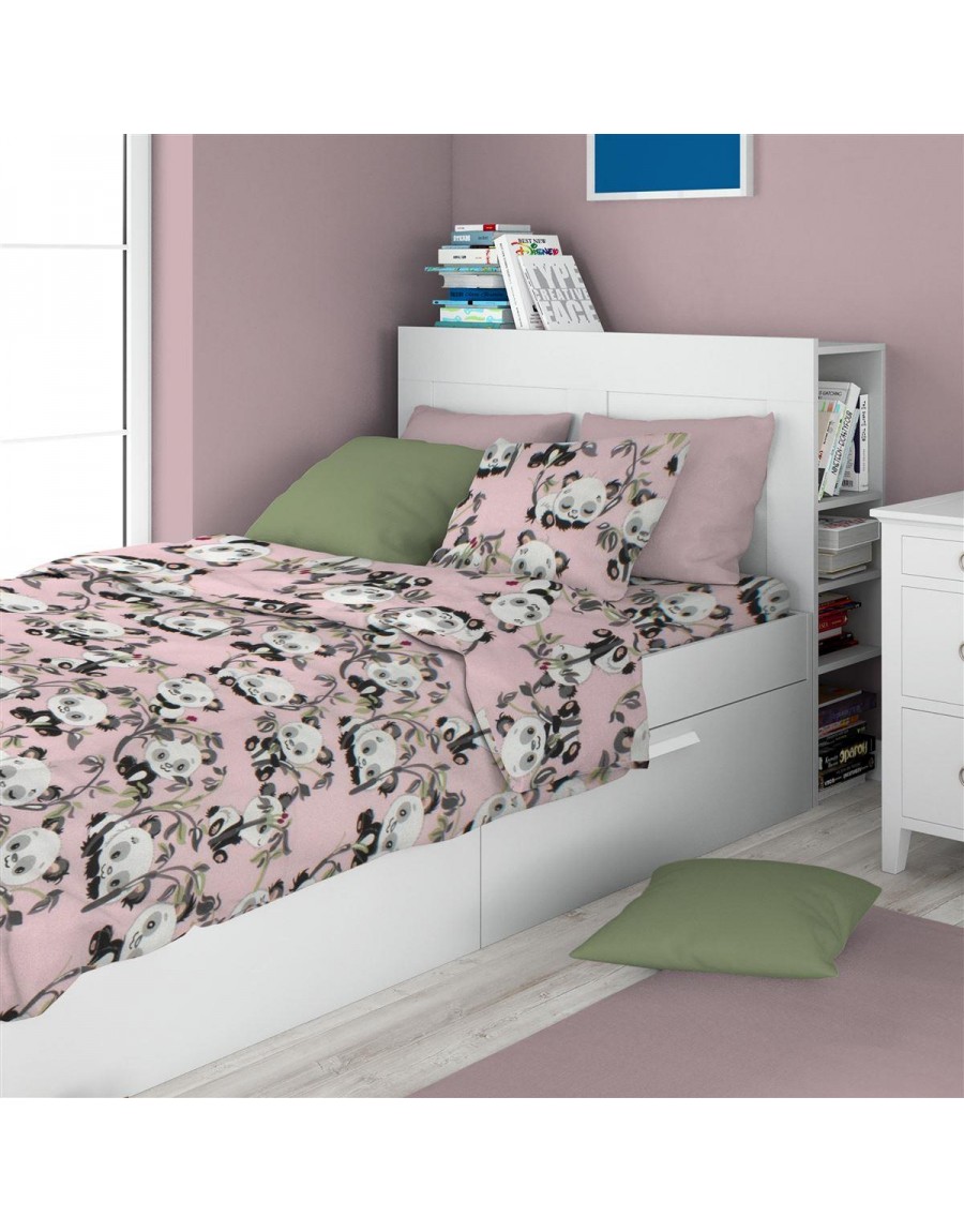 ΣΕΝΤΟΝΙΑ ΕΜΠΡΙΜΕ ΣΕΤ 3 τεμ kids Panda Bear 97 160X240 Pink 100% Cotton Flannel