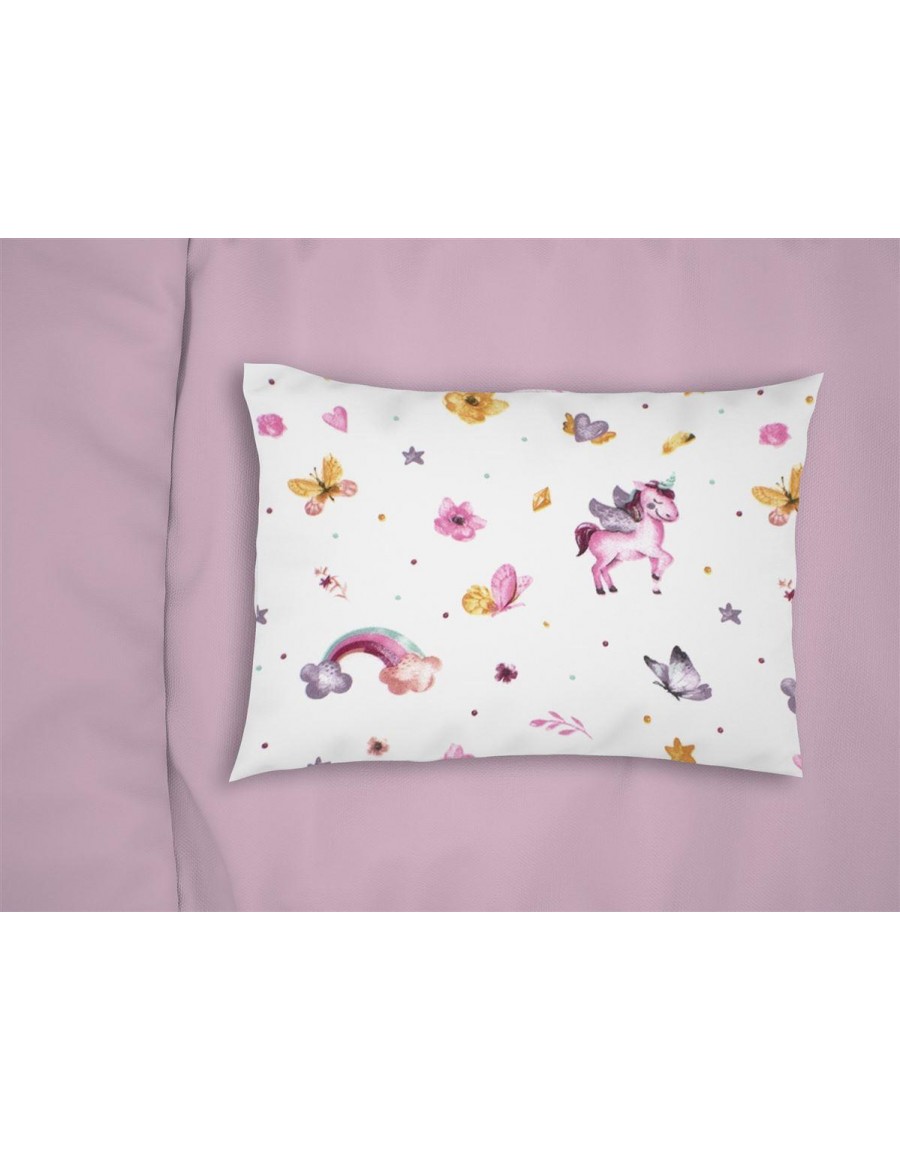 ΜΑΞΙΛΑΡΟΘΗΚΗ ΕΜΠΡΙΜΕ bebe Unicorn 105 35X45 White 100% Cotton Flannel