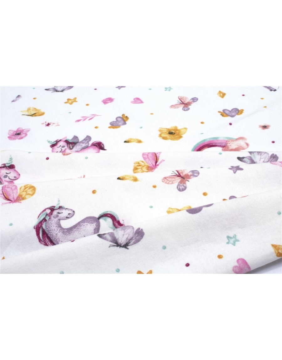 ΠΑΝΑ ΦΑΝΕΛΑ bebe Unicorn 105 80X80 White 100% Cotton Flannel