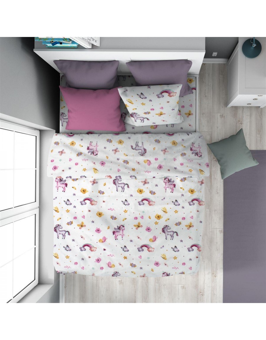 ΠΑΠΛΩΜΑΤΟΘΗΚΗ ΕΜΠΡΙΜΕ kids Unicorn 105 160X240 White 100% Cotton Flannel