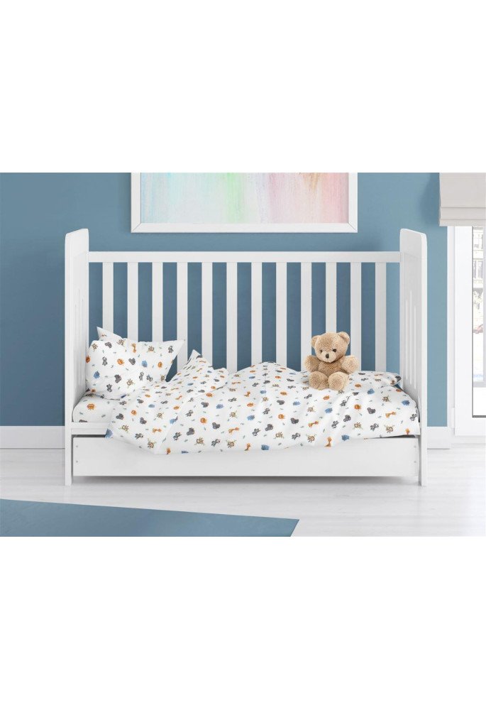 ΠΑΠΛΩΜΑΤΟΘΗΚΗ ΕΜΠΡΙΜΕ bebe Zoo 29 120X160 White 100% Cotton Flannel