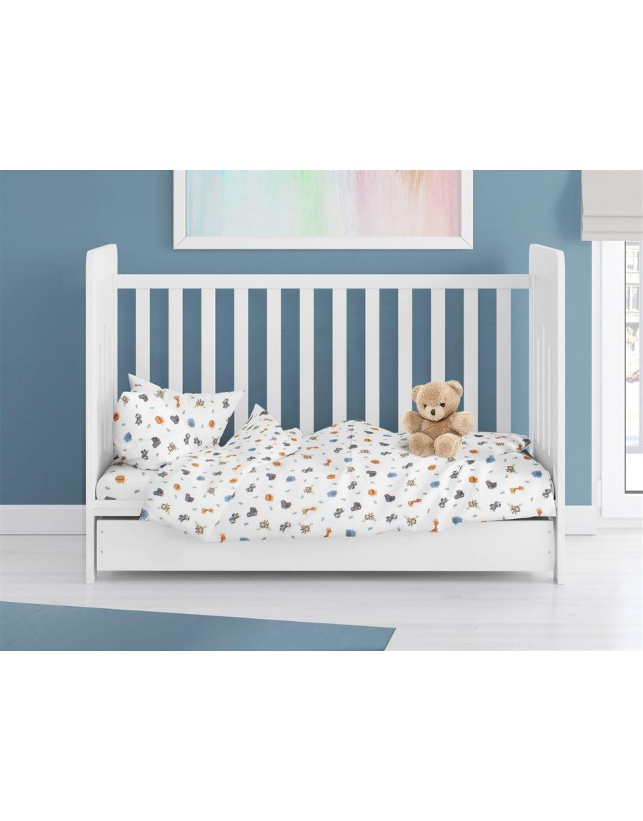 ΠΑΠΛΩΜΑΤΟΘΗΚΗ ΕΜΠΡΙΜΕ bebe Zoo 29 120X160 White 100% Cotton Flannel