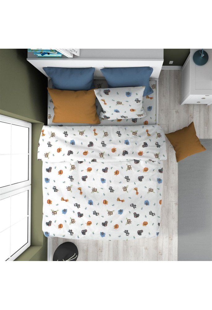 ΠΑΠΛΩΜΑΤΟΘΗΚΗ ΕΜΠΡΙΜΕ kids Zoo 29 160X240 White 100% Cotton Flannel