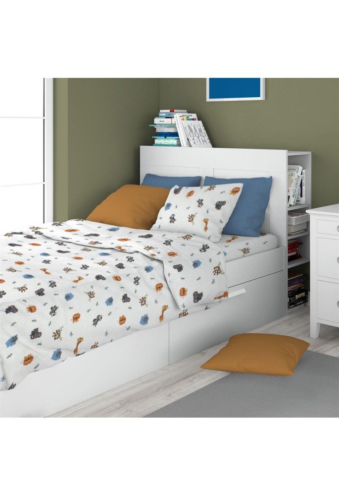 ΣΕΝΤΟΝΙΑ ΕΜΠΡΙΜΕ ΣΕΤ 3 τεμ kids Zoo 29 160X240 White 100% Cotton Flannel