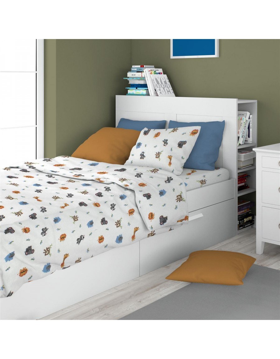 ΣΕΝΤΟΝΙΑ ΕΜΠΡΙΜΕ ΣΕΤ 3 τεμ kids Zoo 29 160X240 White 100% Cotton Flannel