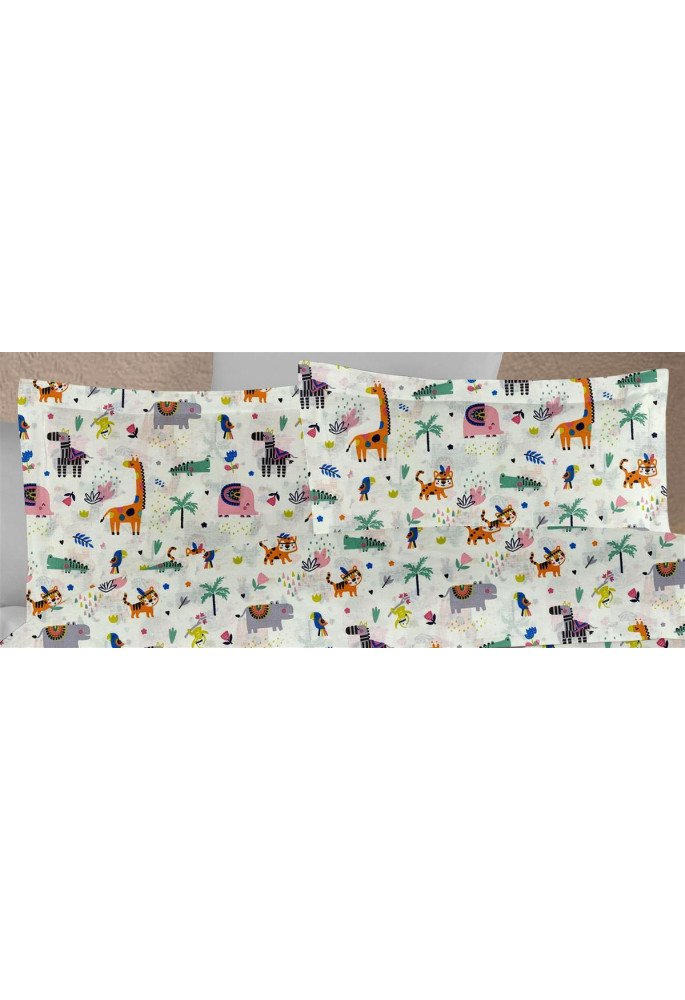 ΜΑΞΙΛΑΡΟΘΗΚΗ ΕΜΠΡΙΜΕ kids Zoo 556 50X70 White-Multi 100% Cotton