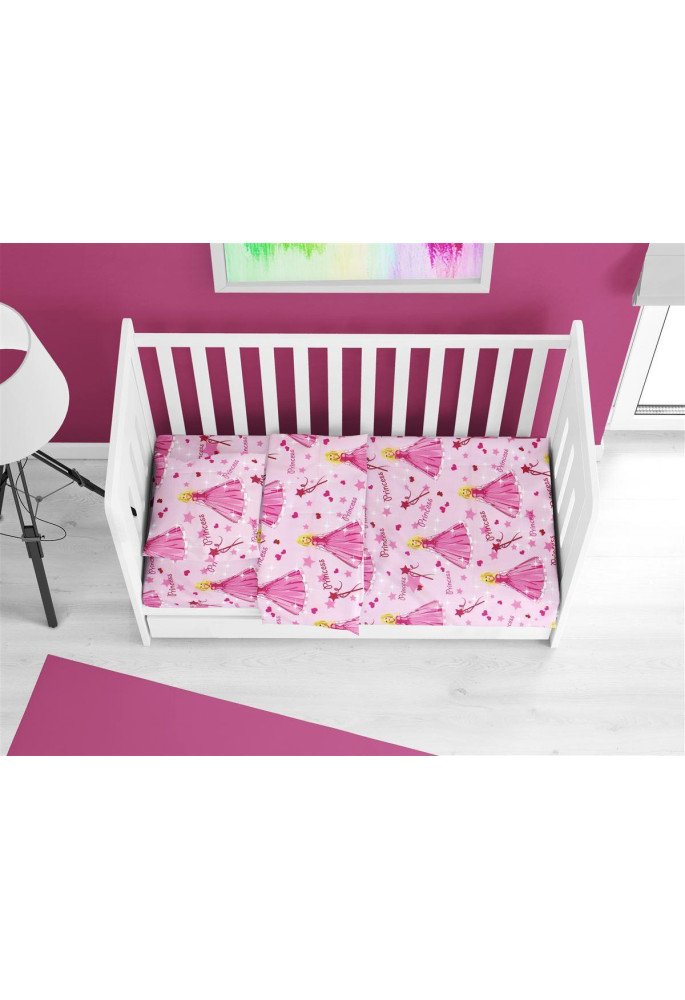 ΚΑΤΩΣΕΝΤΟΝΟ ΜΕ ΛΑΣΤΙΧΟ bebe Princess 392 0,70X1,40X0,15 Pink 70/30 Cott/Pol