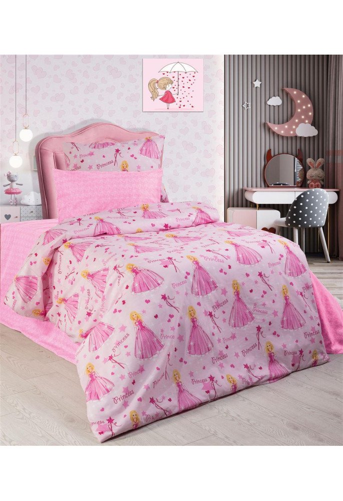 ΠΑΠΛΩΜΑ ΕΜΠΡΙΜΕ kids Princess 392 160X240 Pink 70/30 Cott/Pol