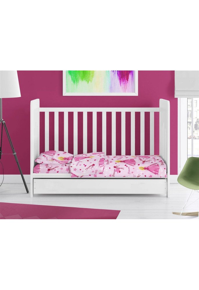 ΠΑΠΛΩΜΑΤΟΘΗΚΗ ΕΜΠΡΙΜΕ bebe Princess 392 120X160 Pink 70/30 Cott/Pol