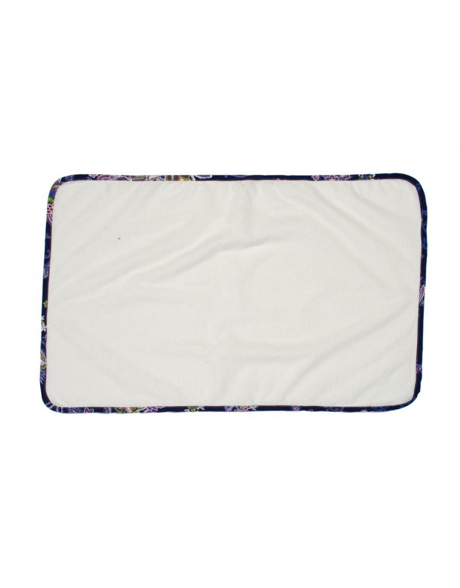 Σελτεδάκι Αδιάβροχο bebe 158 Floral 67X90 Λευκό/Μπλε Cotton 100%