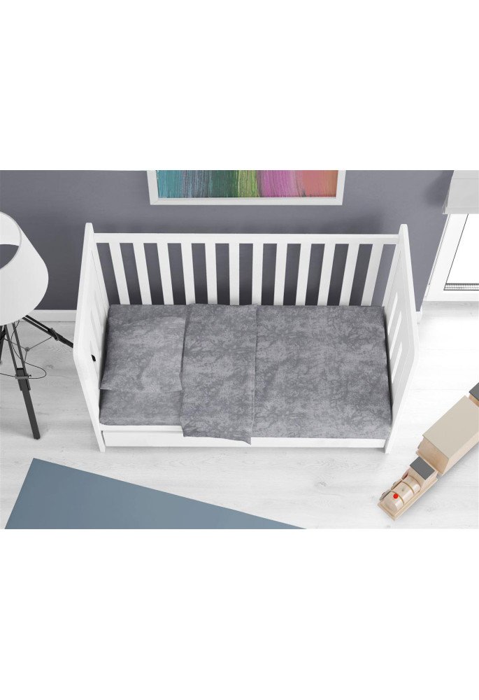 Κατωσέντονο με Λάστιχο bebe Premium Shadow 613 0,70X1,40X0,15 Dark Grey 100% Cotton