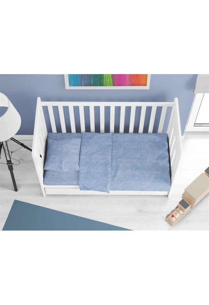 Κατωσέντονο με Λάστιχο bebe Premium Shadow 614 0,70X1,40X0,15 Sky Blue 100% Cotton