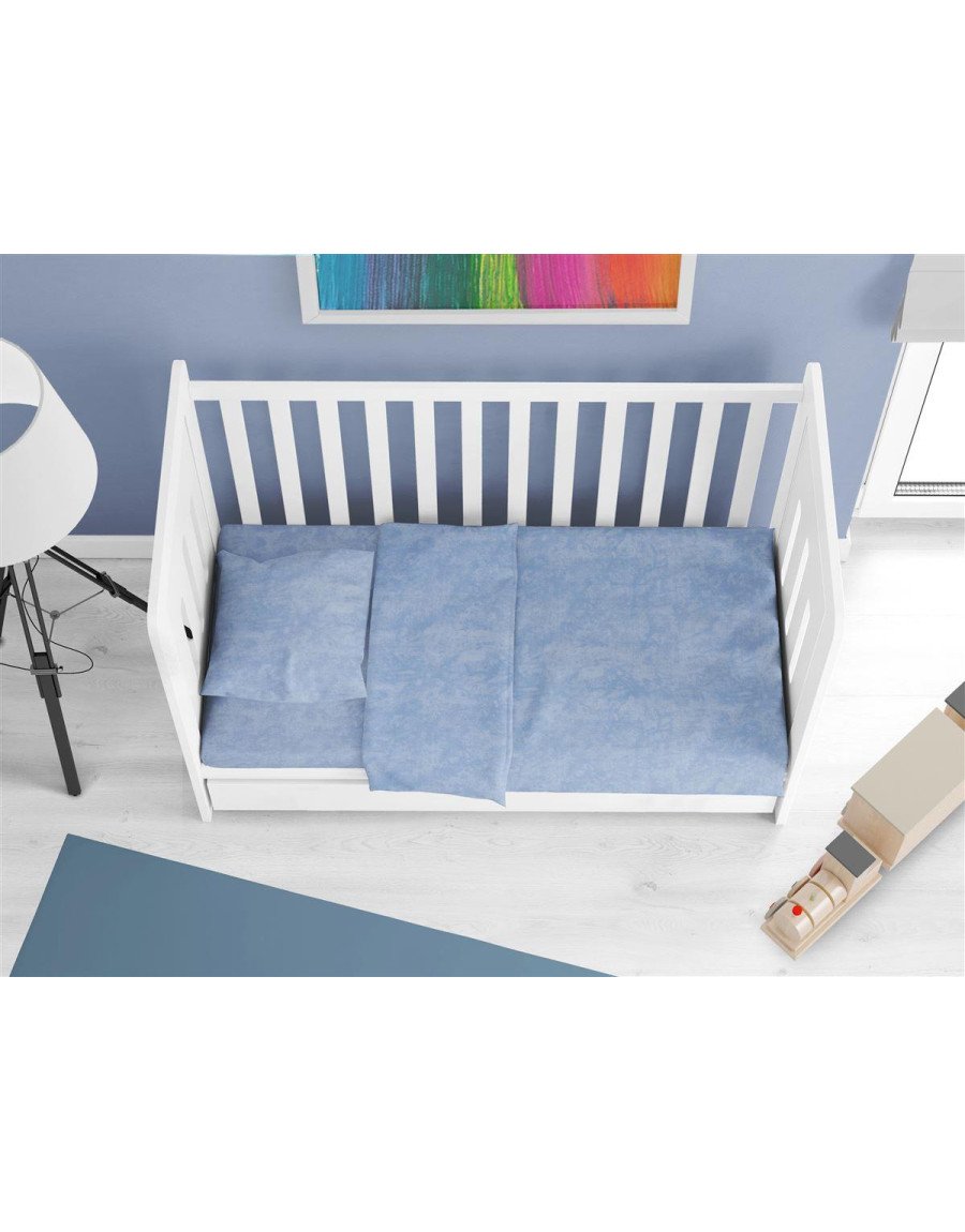 Κατωσέντονο με Λάστιχο bebe Premium Shadow 614 0,70X1,40X0,15 Sky Blue 100% Cotton