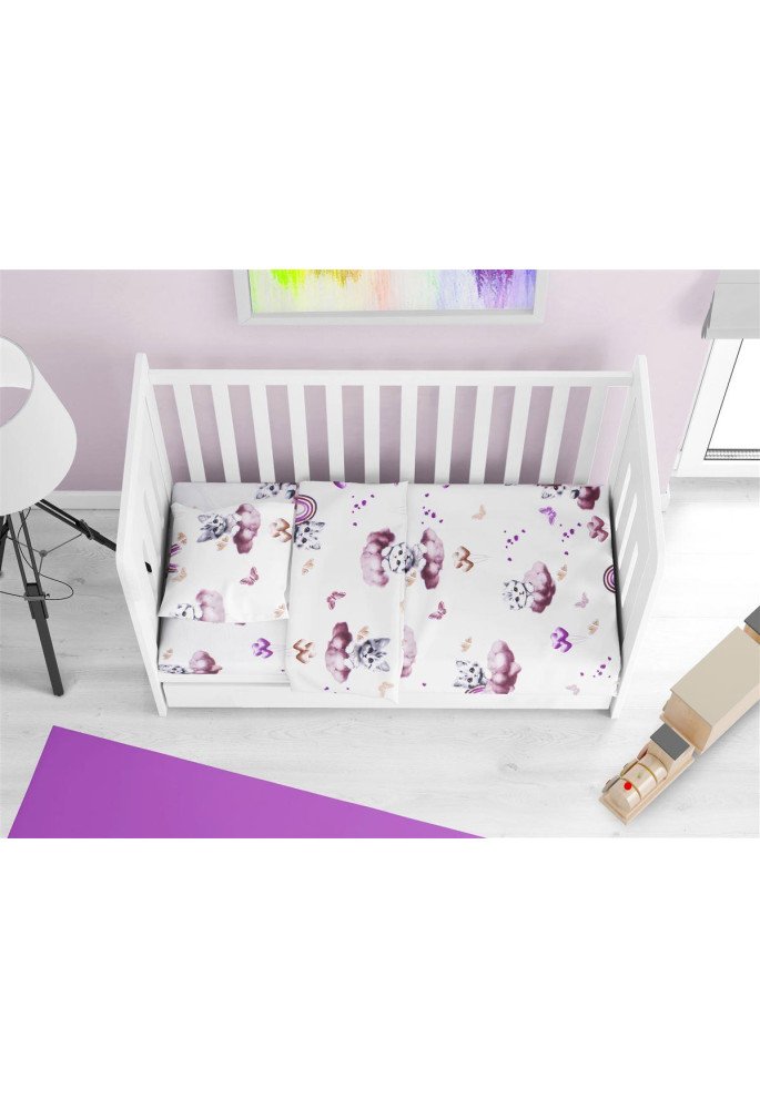 Κατωσέντονο Με Λάστιχο bebe Kitten 561 0,70X1,40X0,15 Mauve 100% Cotton