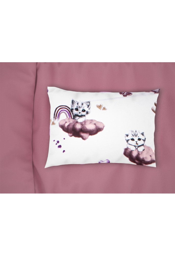 Μαξιλαροθήκη Εμπριμέ bebe Kitten 561 35X45 Mauve 100% Cotton