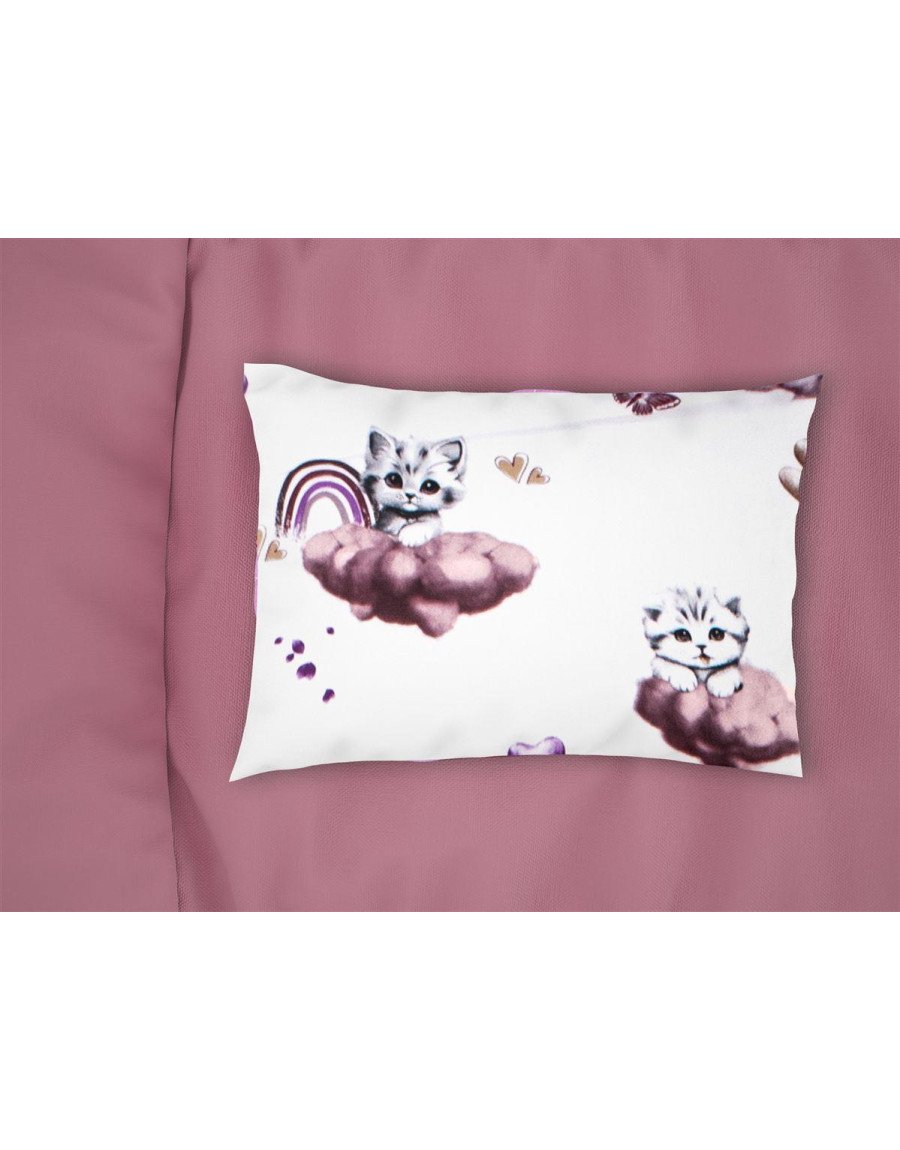 Μαξιλαροθήκη Εμπριμέ bebe Kitten 561 35X45 Mauve 100% Cotton