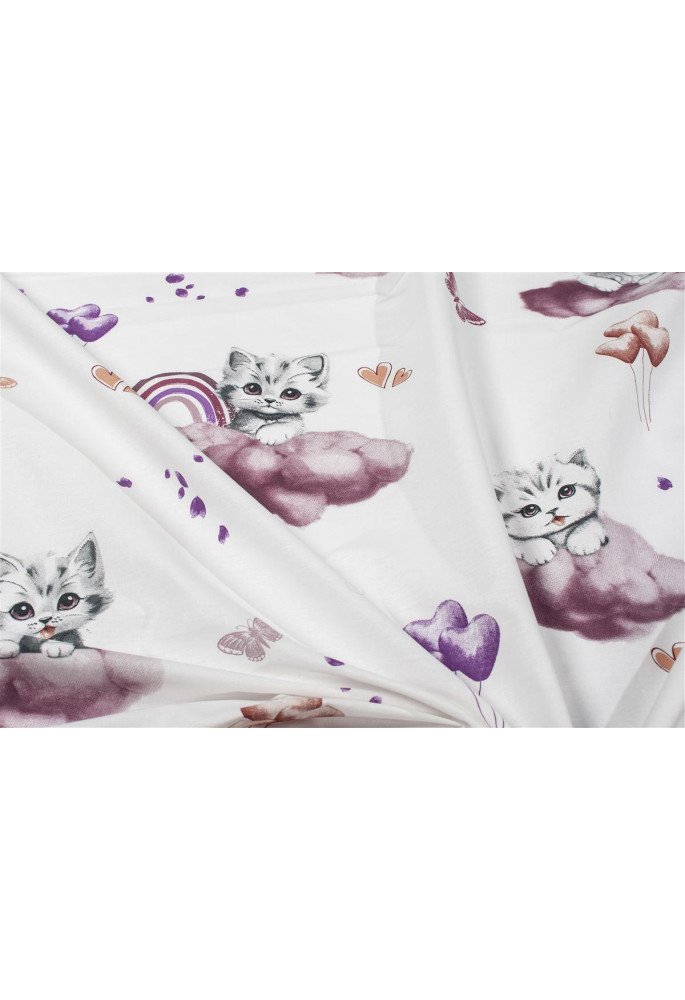 Σεντονάκι Λίκνου bebe Kitten 561 80X110 Mauve 100% Cotton